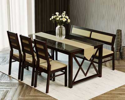 Scated 6 Seater Dining Table